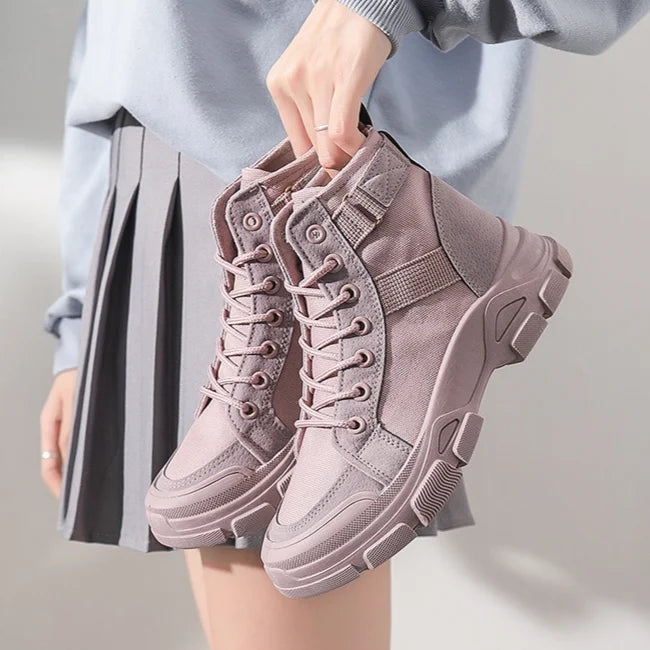 Bottines Femme en Toile – Style Désert & Moto – Hautes, Plates et Tendance – UXST - BLACKBEARD OUTDOOR INDUSTRIES