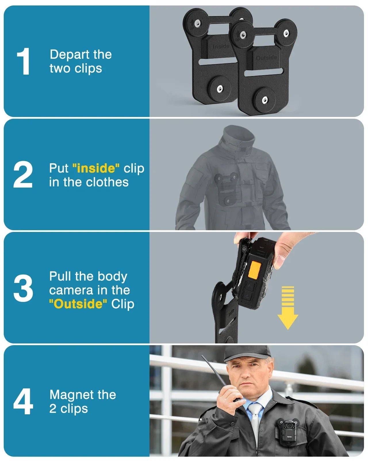 Clip Magnétique pour Caméra Portable Boblov BLACKBEARD OUTDOOR INDUSTRIES