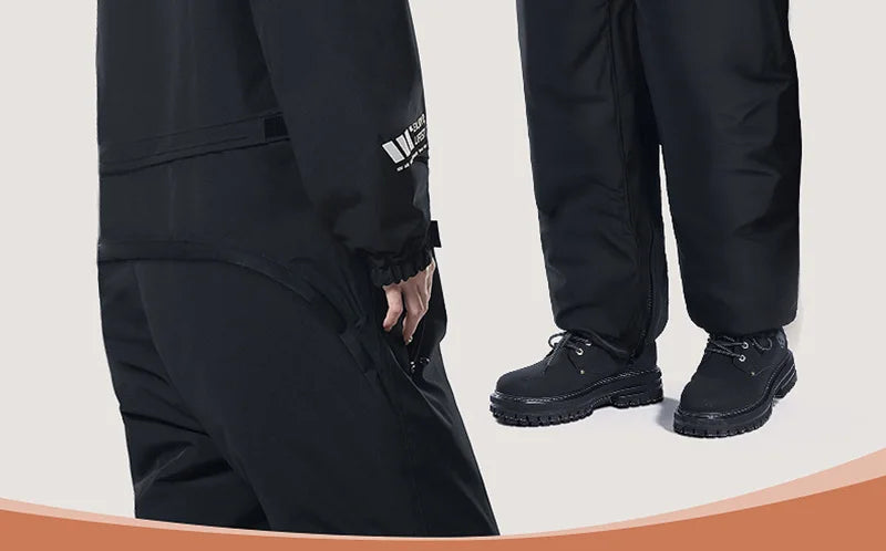 Motorcycle Riding Winter Coldproof Clothing Winter Fashion Waist Designwarm Cotton Jumpsuit Thickened Waterproof Snowmobile Suit BLACKBEARD OUTDOOR INDUSTRIES