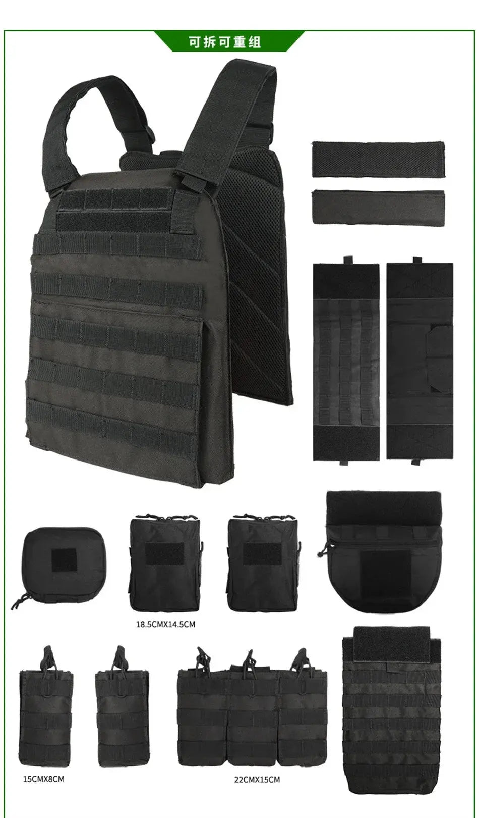 YAKEDA Plate Carrier Tactique – Gilet Modulaire avec Poches Incluses Ma boutique