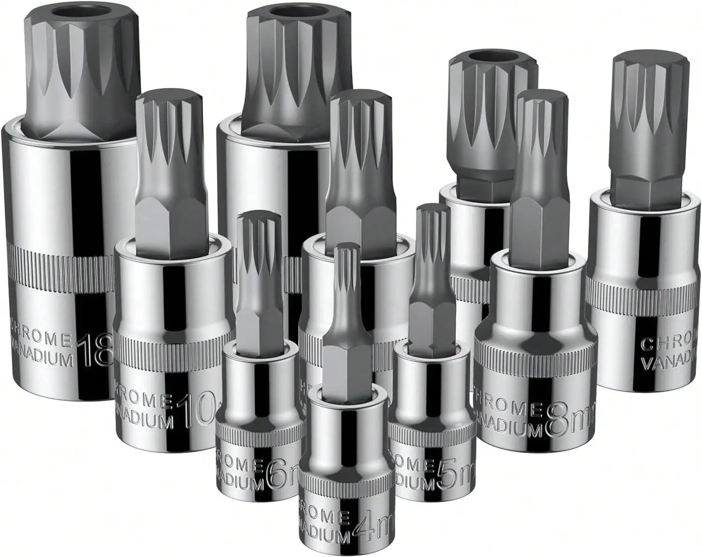 Coffret 10 Pièces XZN Triple Square Spline Bit Socket – Embouts M4 à M18 avec Boîte de Rangement Renforcée - BLACKBEARD OUTDOOR INDUSTRIES