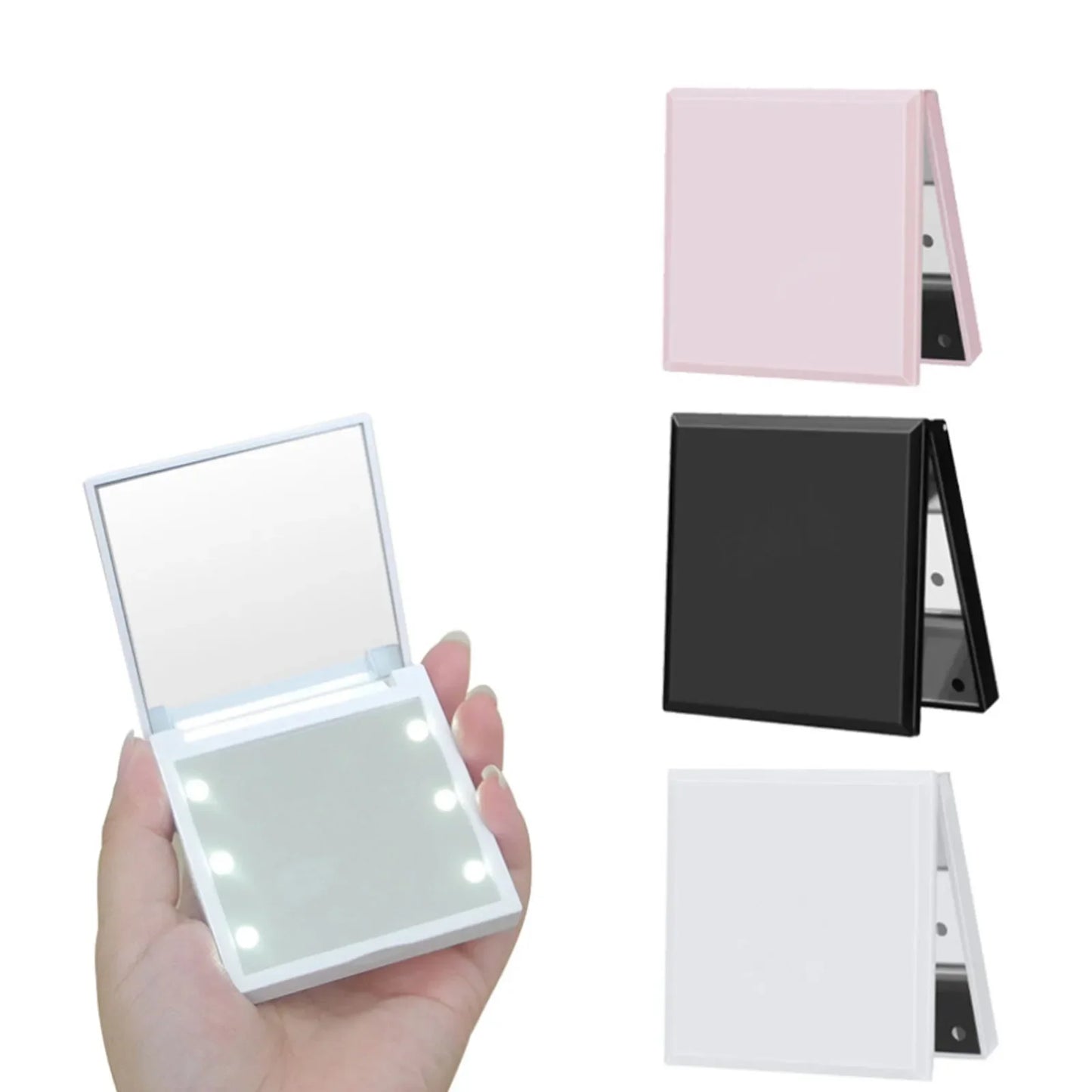 1PC Miroir de Maquillage Pliable avec 6 Lampes LED – Compact & Portable avec Lumière pour Femmes - BLACKBEARD OUTDOOR INDUSTRIES