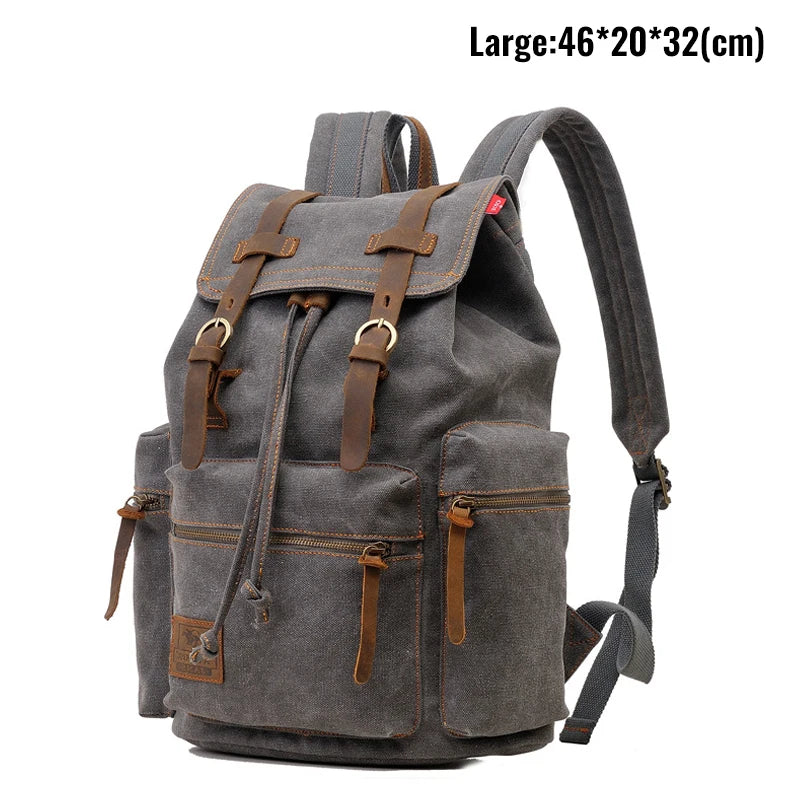 MARKROYAL Sac à Dos Vintage en Toile – Grand Format 36–55L | Compatible PC 14’’ | Unisexe - BLACKBEARD OUTDOOR INDUSTRIES
