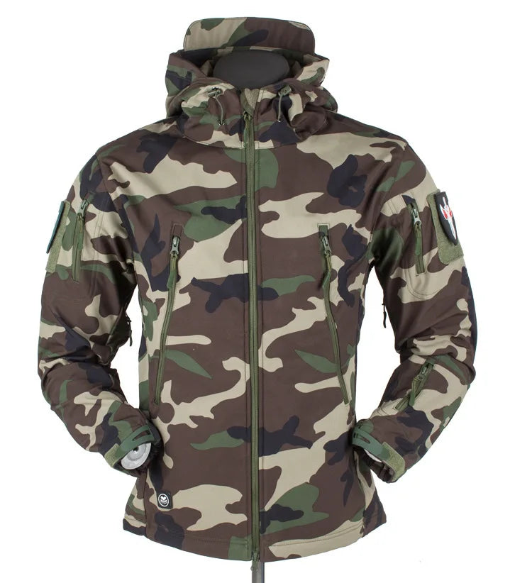 Veste Tactique Homme Softshell Techwear Coupe-Vent | Imperméable | Respirante | Polaire Intérieure | Capuche | 4 Saisons - BLACKBEARD OUTDOOR INDUSTRIES