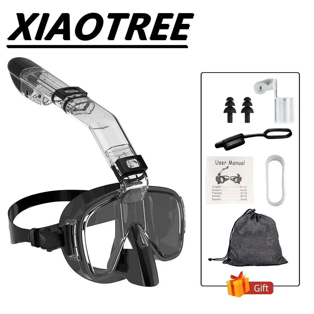 Masque de Plongée Demi-Visage avec Tuba pour Enfants et Adultes – Anti-Buée, Étanche, Respirabilité Sécurisée - BLACKBEARD OUTDOOR INDUSTRIES