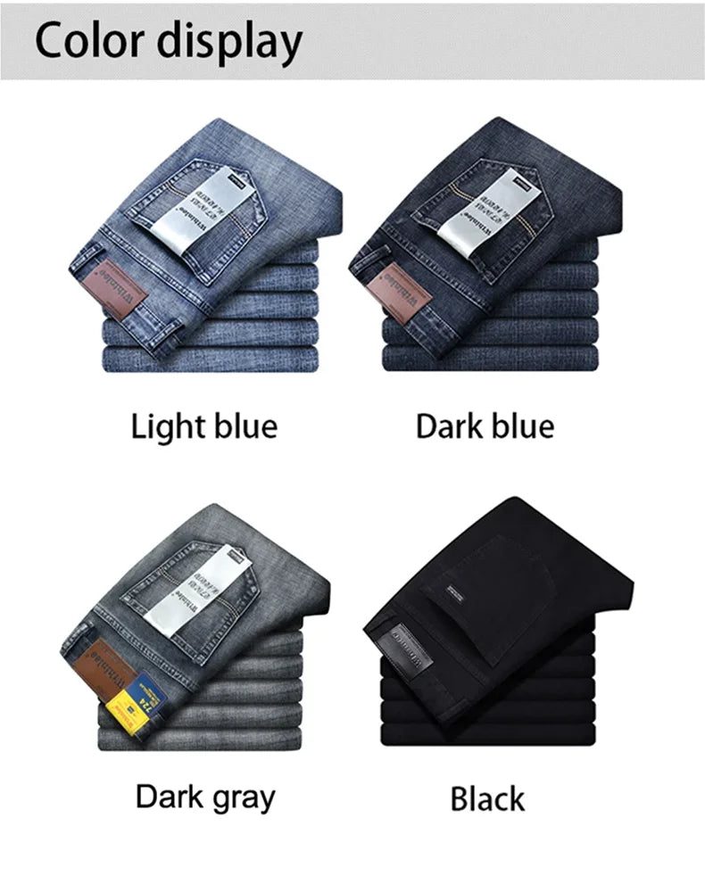 Jeans Business Homme – Coupe Droite Stretch, Bleu/Noir, Denim Classique BLACKBEARD OUTDOOR INDUSTRIES