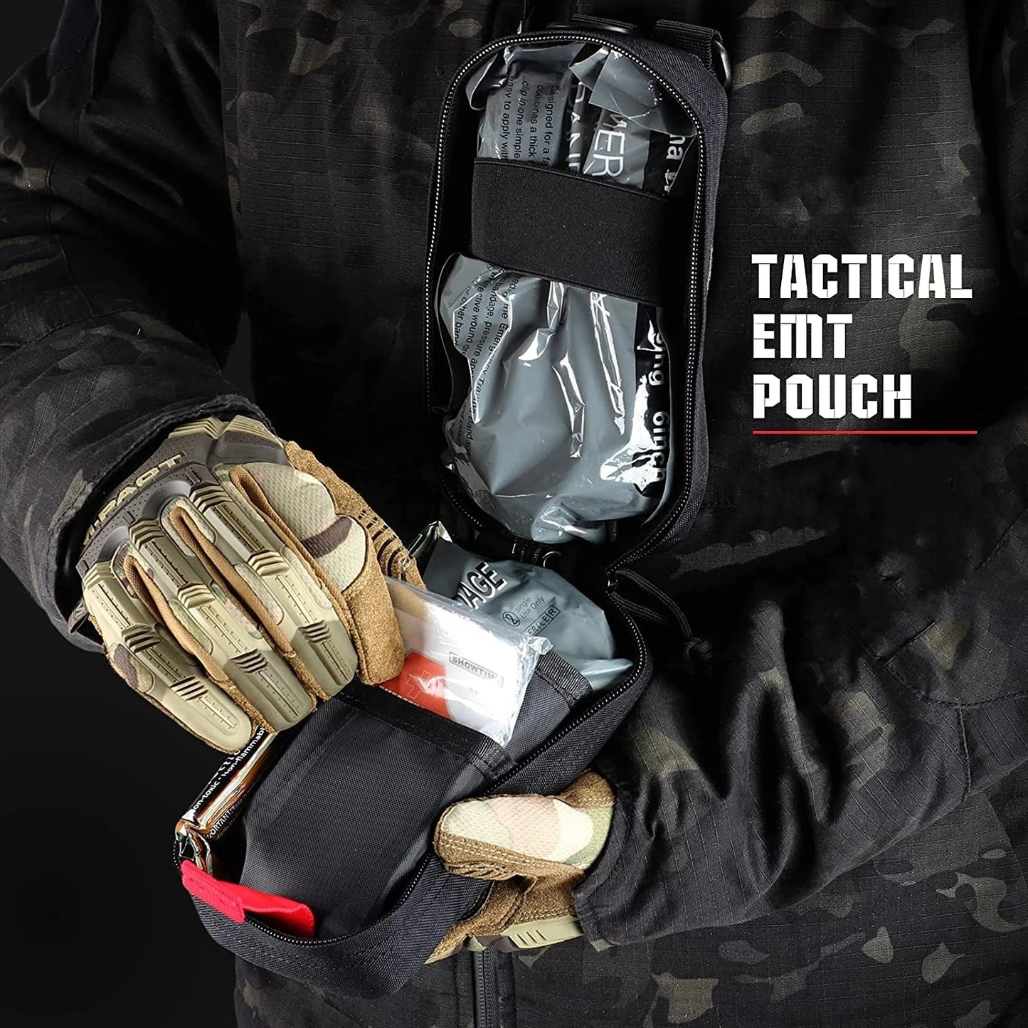50611s – Kit de Premiers Secours Tactique EMT avec Poche MOLLE Ma boutique