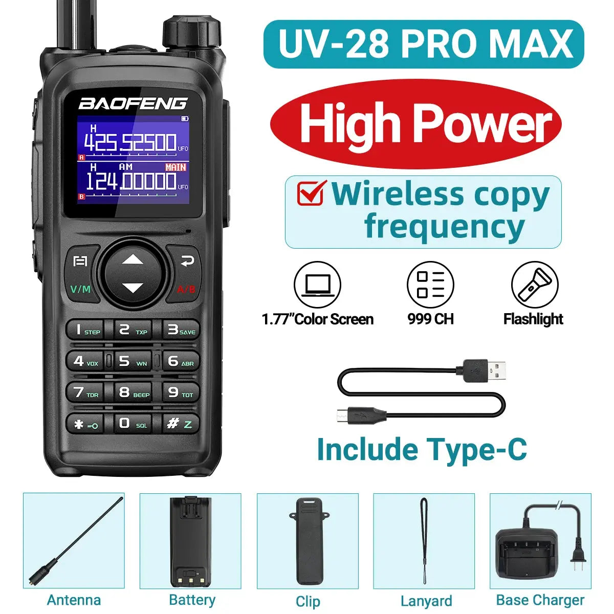 Talkie-Walkie Baofeng UV-28 PRO MAX - Multi-Bandes Haute Puissance Ma boutique