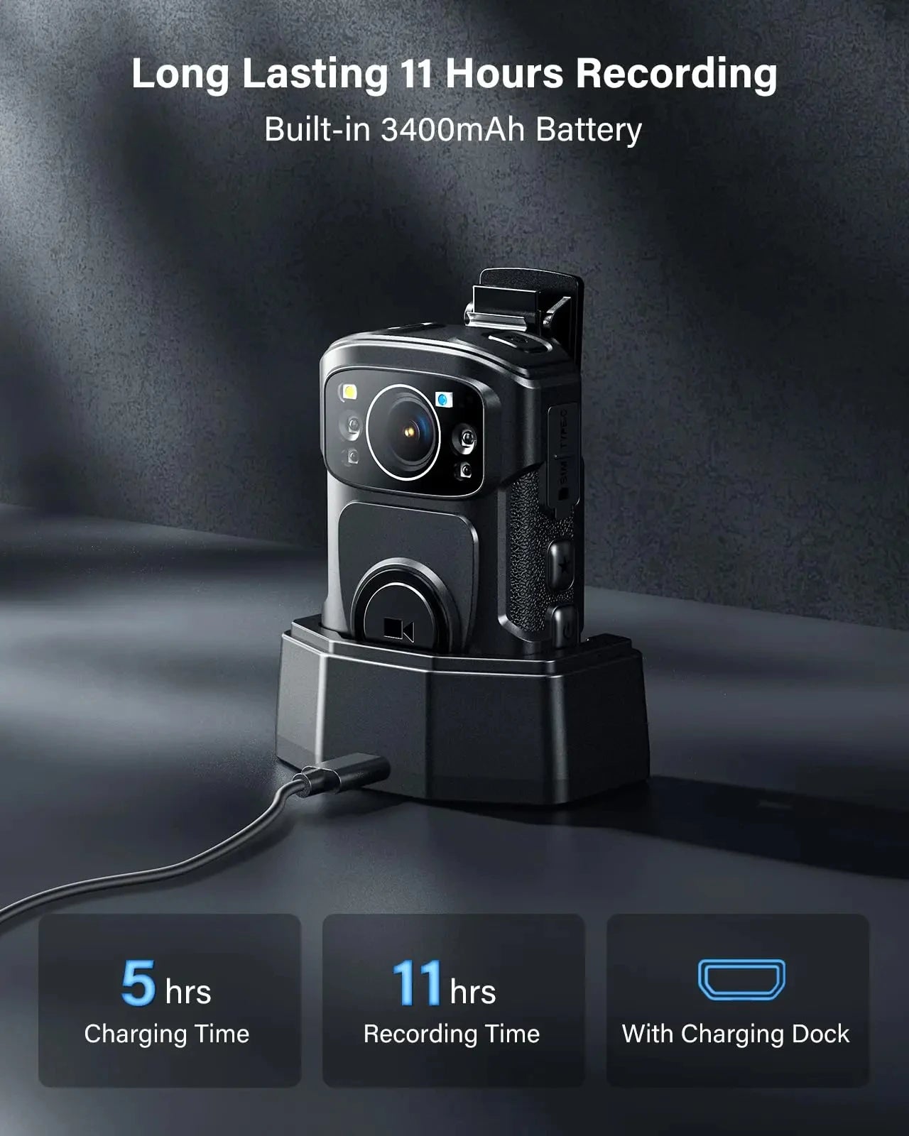 📸 Caméra Corporelle 4K BOBLOV B4K5 – Avec Audio, GPS & Vision Nocturne Ma boutique