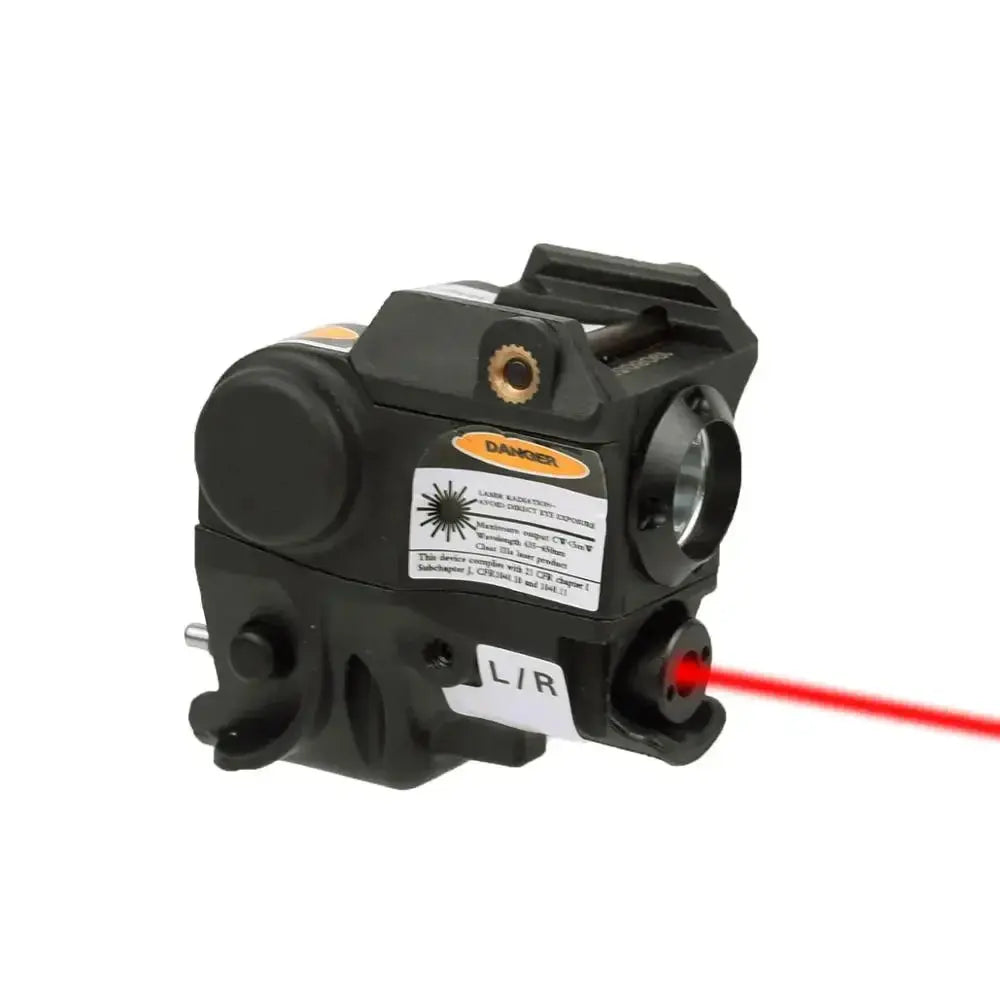 LAMBUL Tactical Compact Pistolet Lampe + Laser Combo Rouge/Vert – Mini Lanterna pour Rail Picatinny Glock 17/19 Ma boutique