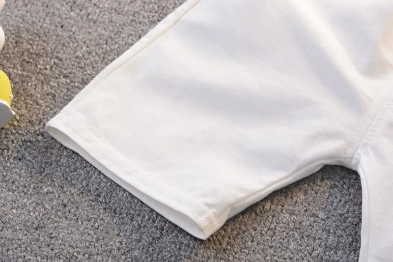 ensemble pour bébé chemise à manche courtes rayées et short uni Ma boutique