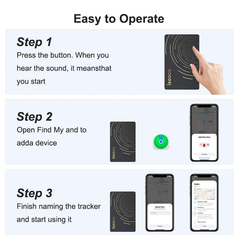 Isooco Bluetooth Tracker - Localisateur Intelligent Anti-perte, Utilisation avec "Find My" (Uniquement iOS) BLACKBEARD OUTDOOR INDUSTRIES