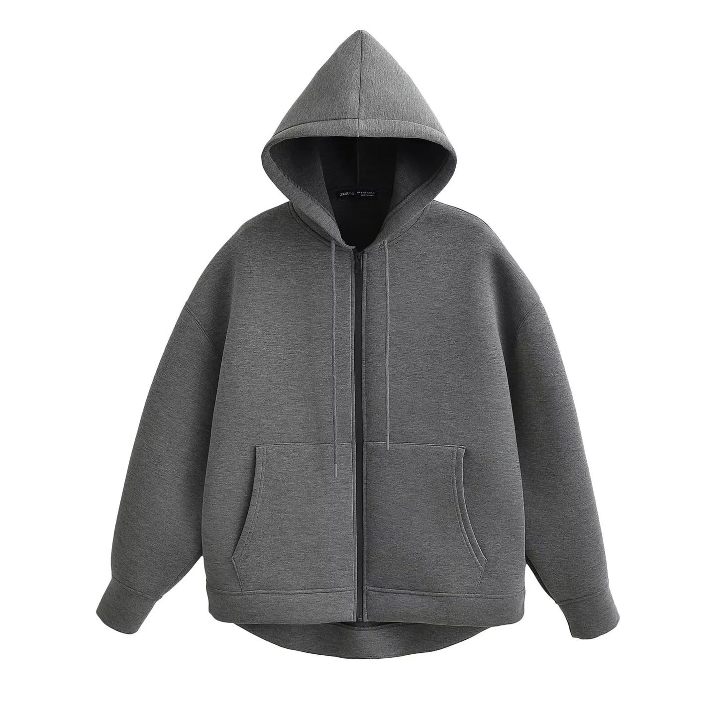 Veste à Capuche Grise femme - Manteau à Manches Longues avec Poches Spacieuses et Fermeture Éclair - Veste Décontractée et Légère pour Femme - BLACKBEARD OUTDOOR INDUSTRIES