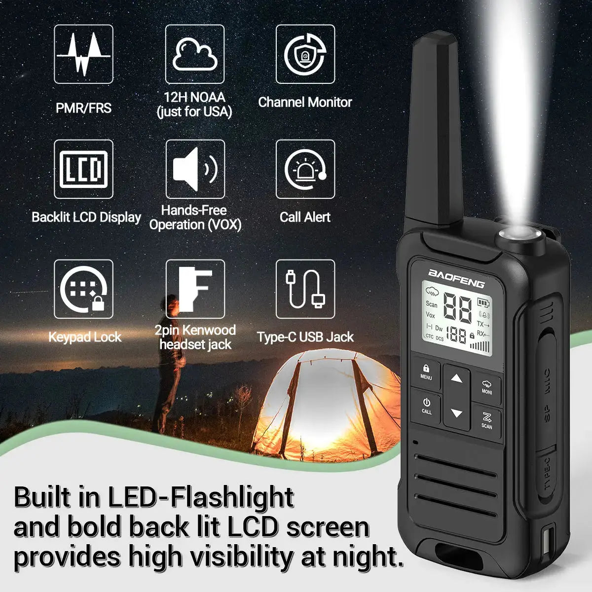 Baofeng F22 - Talkie-Walkie Portable PMR/FRS - Longue Portée et Multifonctions Ma boutique