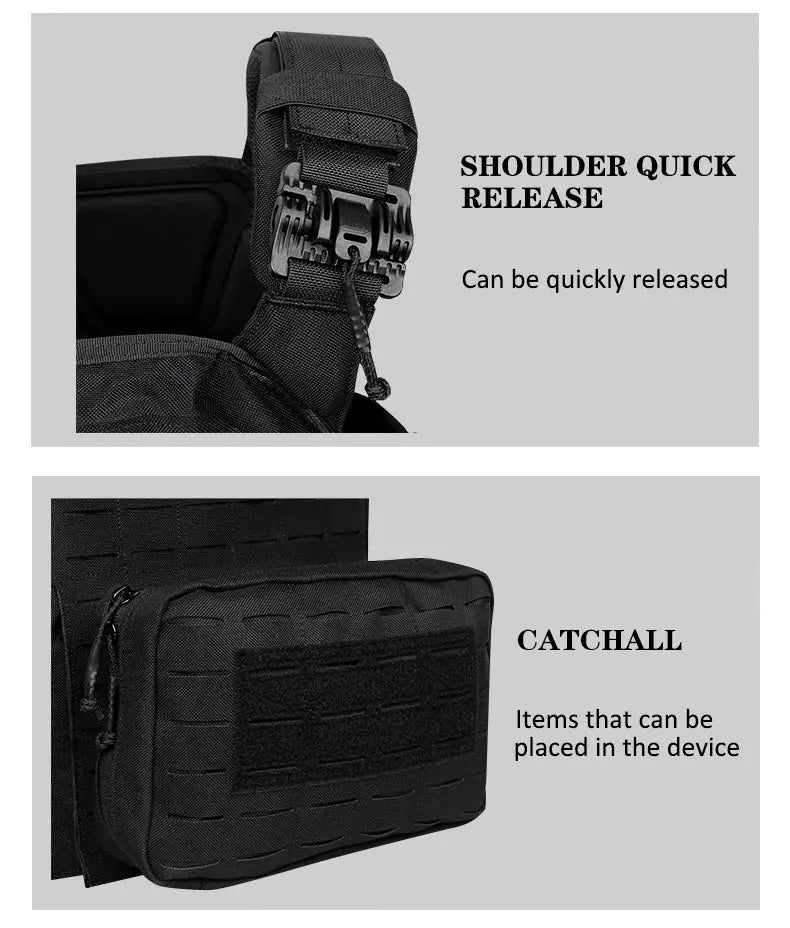 Gilet Tactique ARTEX Plate Carrier – Dégrafe Rapide, Molle Laser Cut, 1000D Ma boutique