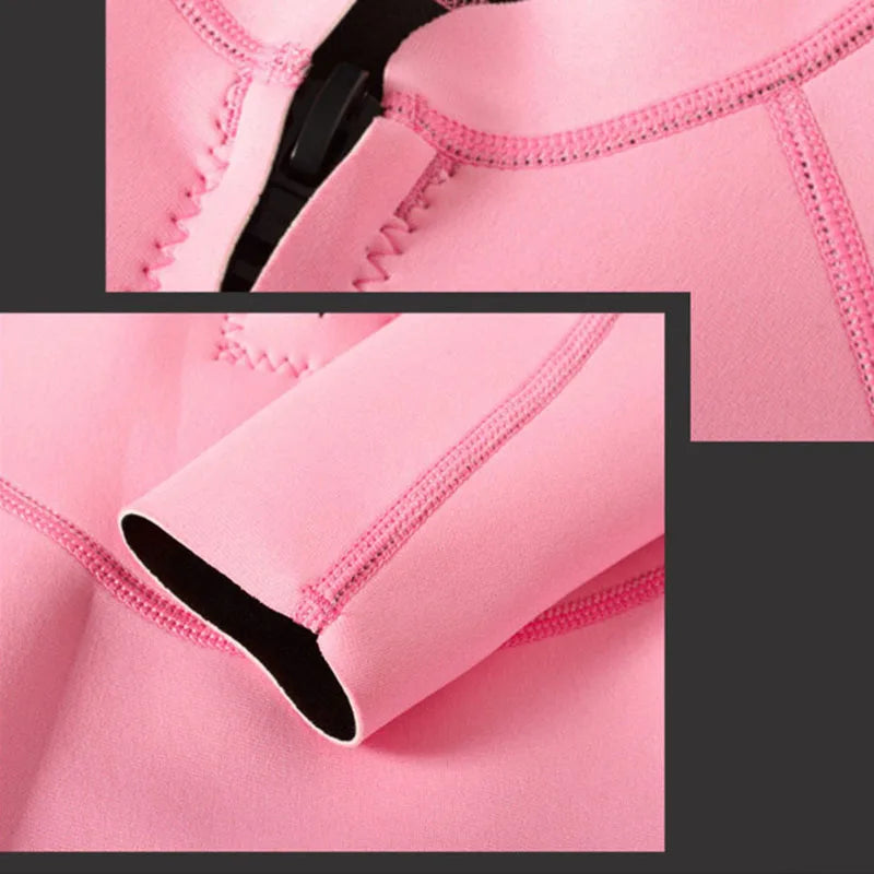 Combinaison Femme Néoprène 2 mm – Manches Longues Rose, Surf, Plongée, Snorkeling - BLACKBEARD OUTDOOR INDUSTRIES