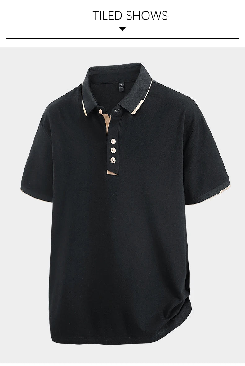 T-Shirt Homme Grande Taille 7XL–8XL | Élégance Casual Été – Col Chemise, Manches Courtes, Coton Ultra Doux Ma boutique