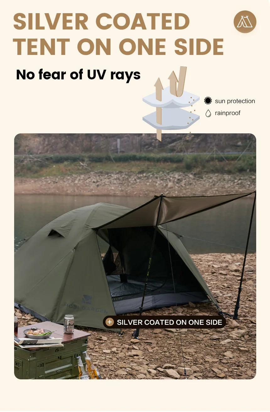 MOBI GARDEN Tente de Trekking pour Camping et Randonnée - 3/4 Personnes - BLACKBEARD OUTDOOR INDUSTRIES