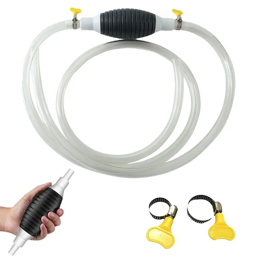 Pompe Manuelle de Transfert Multifonction – Pompe à Carburant, Huile, Eau, Diesel, Nettoyeur Liquide avec Colliers Métalliques Antifuite - BLACKBEARD OUTDOOR INDUSTRIES