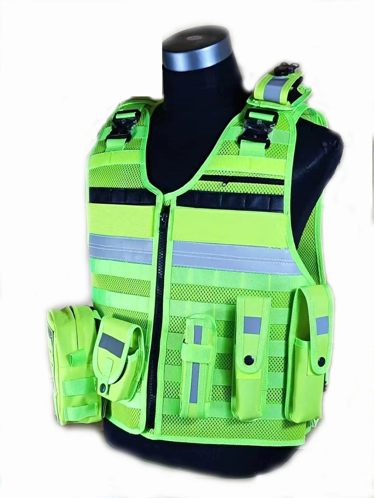 Gilet Tactique Multifonctionnel Noir - Gilet Protecteur Outdoor avec Intérieur Jaune Respirant, Confortable, Réfléchissant et Détachable BLACKBEARD OUTDOOR INDUSTRIES
