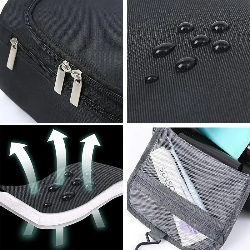 Trousse de Toilette en Cuir PU ou Toile – Grande Capacité & Accroche Murale | Unisexe, Idéale pour les Voyages - BLACKBEARD OUTDOOR INDUSTRIES