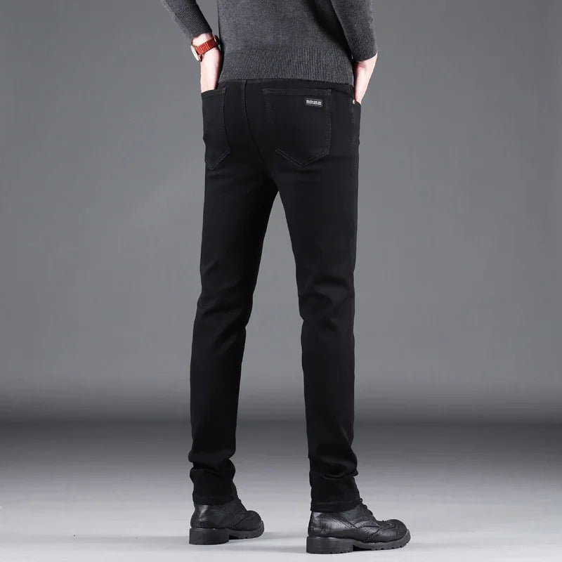 Jeans Slim Pure Black pour Homme - Élasticité, Coupe Droite, Mode Décontractée BLACKBEARD OUTDOOR INDUSTRIES