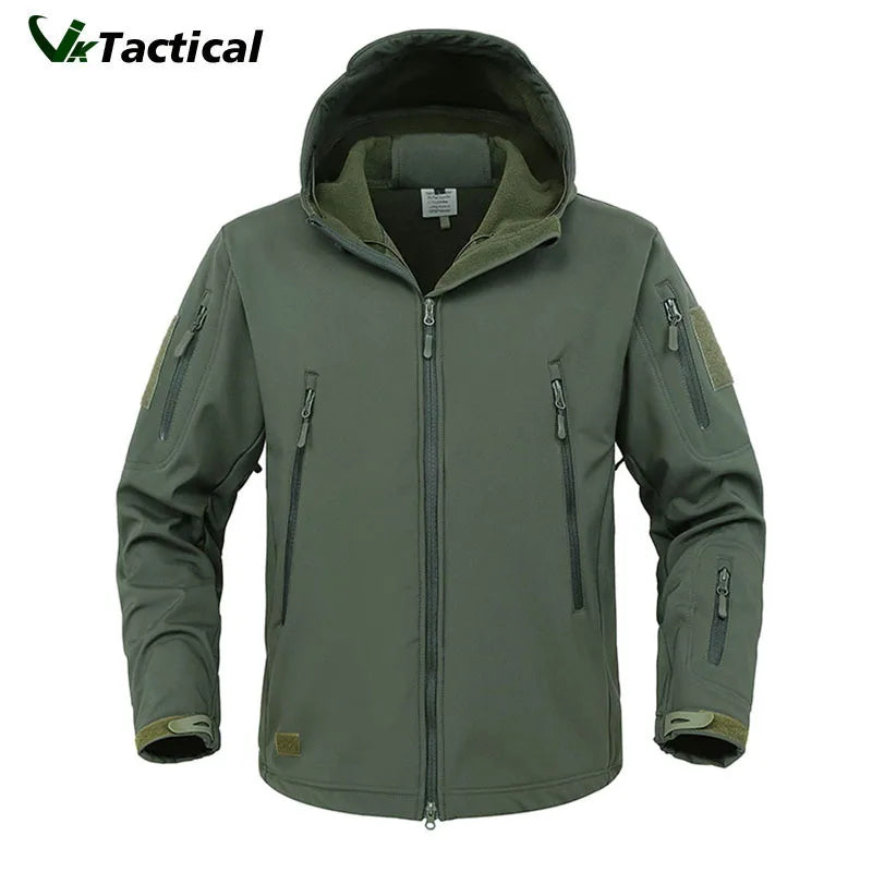 Veste Soft Shell Militaire Shark Skin – Veste Tactique Hommes, Coupe-Vent et Imperméable, Manteau Bomber à Capuche, Veste de Combat Armée pour Homme BLACKBEARD OUTDOOR INDUSTRIES