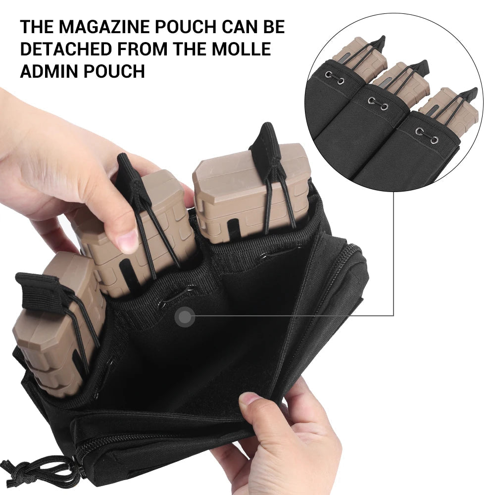 Poche à Chargeurs Tactique 5.56/.223 7.62mm pour M4 M16 AK AR avec Molle - Poche Triple à Accès Rapide BLACKBEARD OUTDOOR INDUSTRIES