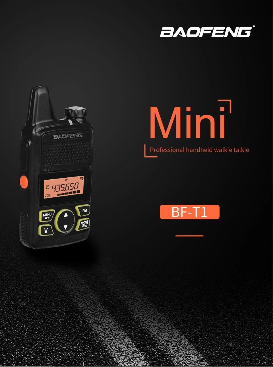 Talkie Walkie Baofeng BF-T1 UHF 20CH - Compact, Puissant et Pratique - BLACKBEARD OUTDOOR INDUSTRIES