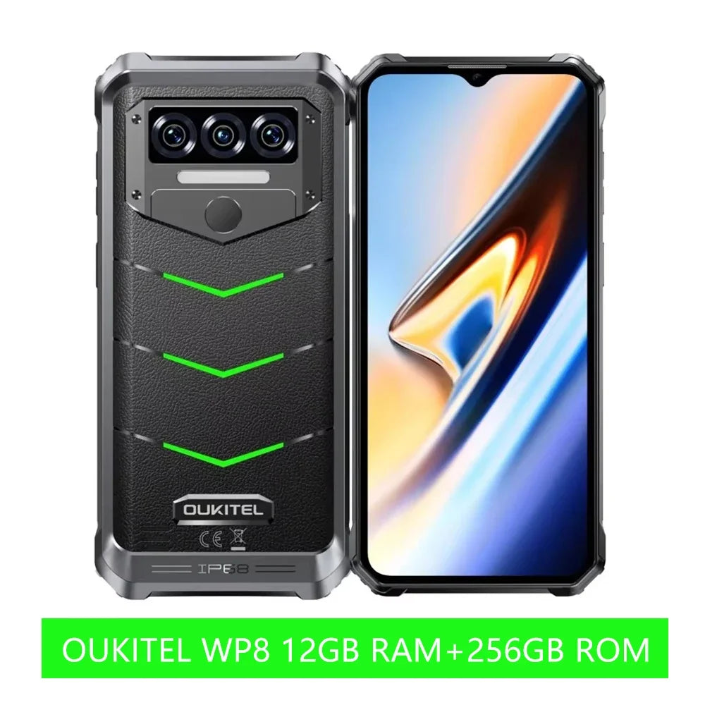 OUKITEL WP38 Rugged Phone 6.52" HD+ | 10600mAh | 12GB RAM + 256GB ROM | Android 13 | 13MP + 2MP Caméra - BLACKBEARD OUTDOOR INDUSTRIES