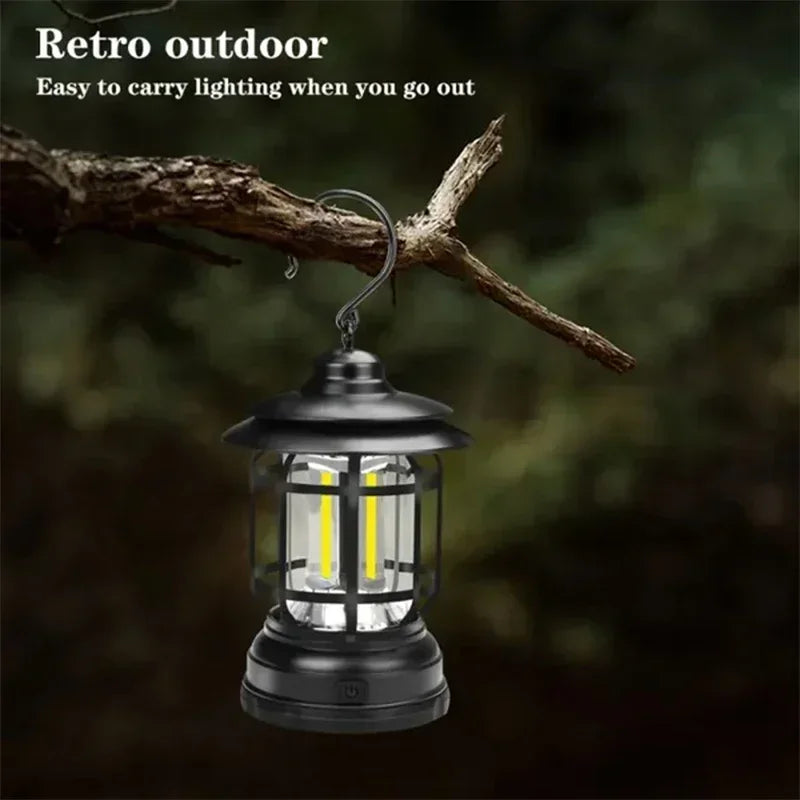 Lampe de Camping USB Rechargeable - 2 Pack - Lampe LED Vintage pour Tente, Randonnée et Pêche - BLACKBEARD OUTDOOR INDUSTRIES