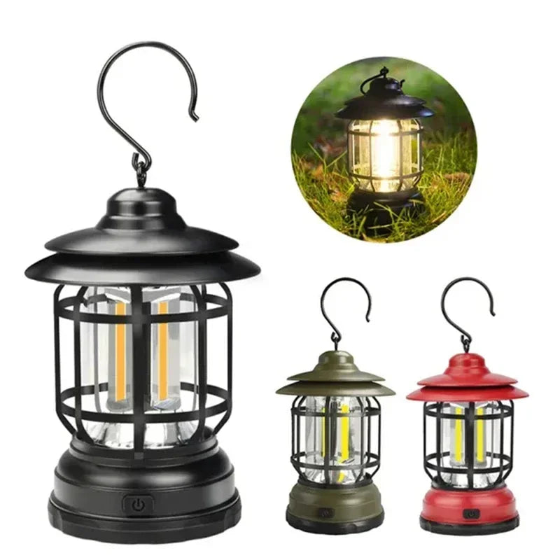 Lampe de Camping USB Rechargeable - 2 Pack - Lampe LED Vintage pour Tente, Randonnée et Pêche - BLACKBEARD OUTDOOR INDUSTRIES