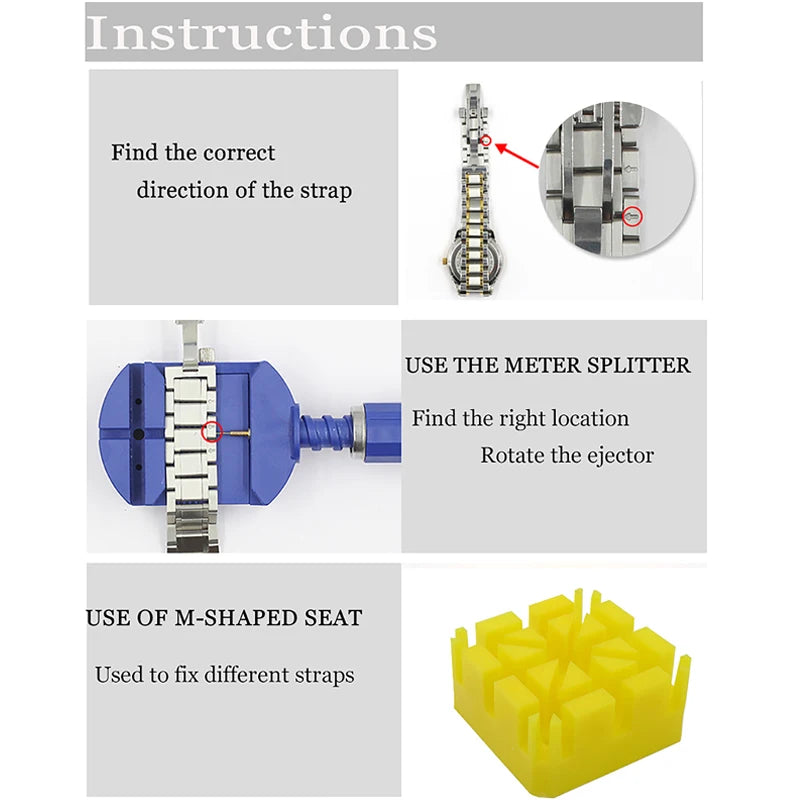 Kit d'Outils de Réparation de Montres - Outils de Remplacement de Piles, Retrait de Maillons, Ouvre-Boîtier, Gants Antistatiques - BOXUEQI BLACKBEARD OUTDOOR INDUSTRIES