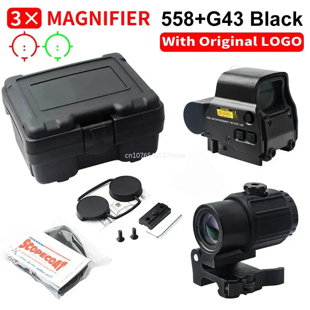558 Viseur Holographique à Point Rouge avec Magnificateur 3X/5X G33/G43/G45 - Rail 20mm & Système de Fixation Rapide Ma boutique