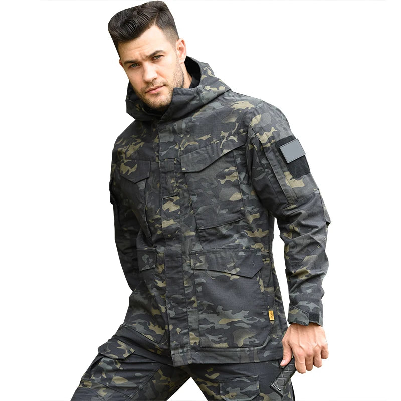 Veste Tactique M65 Camouflage Homme – Veste de Randonnée Imperméable avec Capuche - BLACKBEARD OUTDOOR INDUSTRIES
