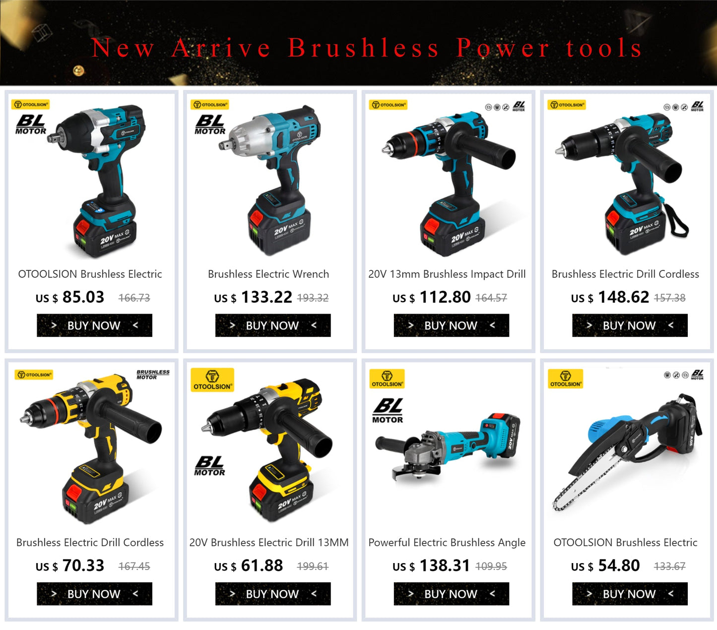 OToolsion 20V 13MM Perceuse sans fil à moteur Brushless – Visseuse à impact pour béton BLACKBEARD OUTDOOR INDUSTRIES