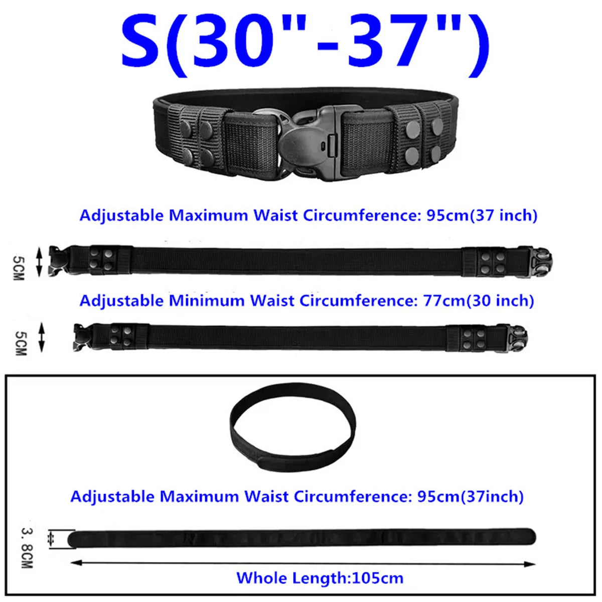 Ceinture Tactique Homme 1.97" en Nylon – Ceinture de Sécurité et de Service avec Boucle POM, Ceinture de Chasse et d'Utilité, Ceinture Polyvalente pour Activités Tactiques et Sécurité BLACKBEARD OUTDOOR INDUSTRIES