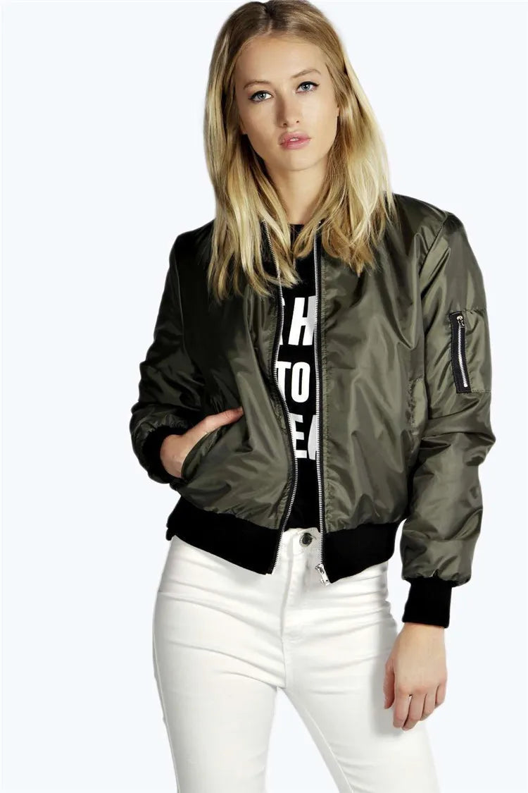 Veste Courte Femme Style Vintage | Bomber Slim à Fermeture Zippée | Col Rond | Automne / Hiver - BLACKBEARD OUTDOOR INDUSTRIES