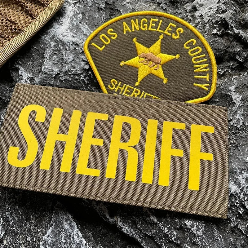 Insigne d'Identification sheriff US – Patch Brodé SHERIFF Tactique à Fixation Velcro - BLACKBEARD OUTDOOR INDUSTRIES