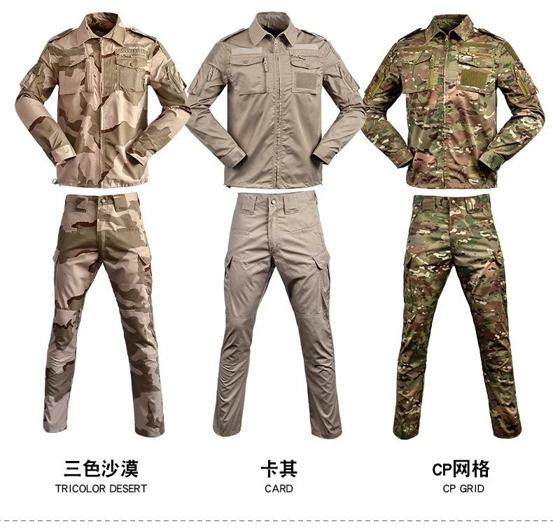 Set de Vêtements Tactiques BDU - Chemise et Pantalon Camouflage pour Entraînement en Plein Air, Randonnée, Chasse, Airsoft, Sniper, Combat, Ghillie Suit - BLACKBEARD OUTDOOR INDUSTRIES