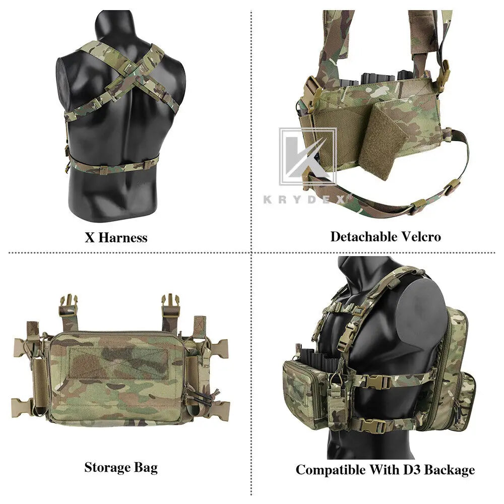 KRYDEX Tactical Flatpack D3 Backpack & D3CR Chest Rig Vest - Système modulable Camouflage pour Chasse, Airsoft et Activités Extérieures BLACKBEARD OUTDOOR INDUSTRIES