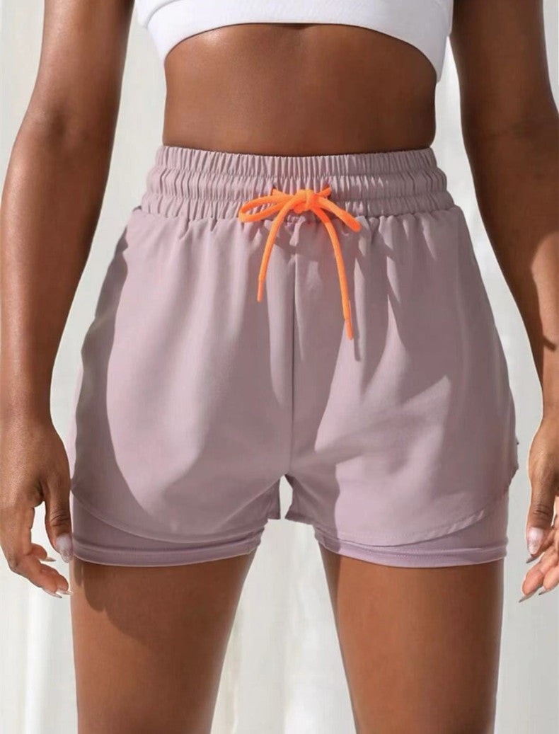 Short de Sport Femme 2-en-1 Mermaid Curve – Respirant, Séchage Rapide, Taille Cordon, Graphique Lettre - BLACKBEARD OUTDOOR INDUSTRIES