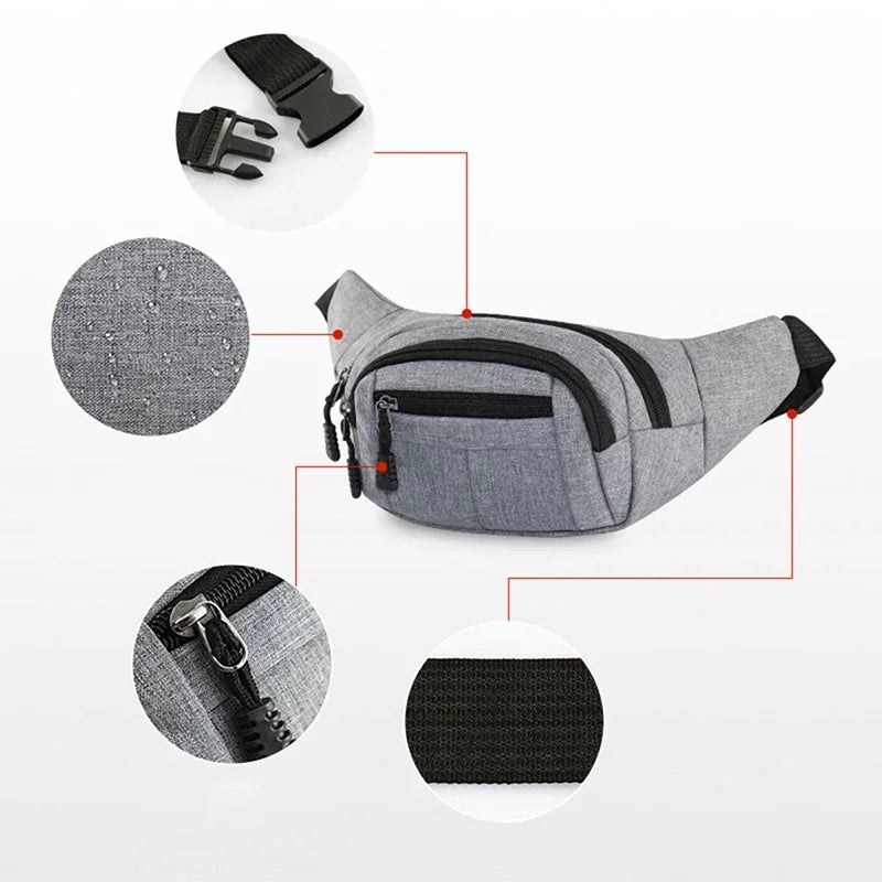 Sac Banane Homme Étanche – Style Coréen, Toile Oxford, Multi-usage - BLACKBEARD OUTDOOR INDUSTRIES