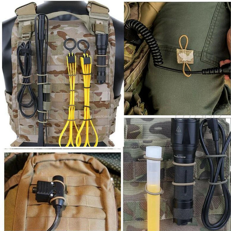 Lot de 2 Attaches Tactiques MOLLE – Fixation Élastique pour Câbles, Antennes, PTT et Accessoires - BLACKBEARD OUTDOOR INDUSTRIES