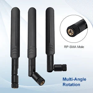 Antenne WiFi 2 x 8dBi Dual Band 2.4GHz 5.8GHz avec 2 x 15CM Câble Pigtail I-P-E-X-1 à RP-SMA Femelle pour Routeur Sans Fil - BLACKBEARD OUTDOOR INDUSTRIES