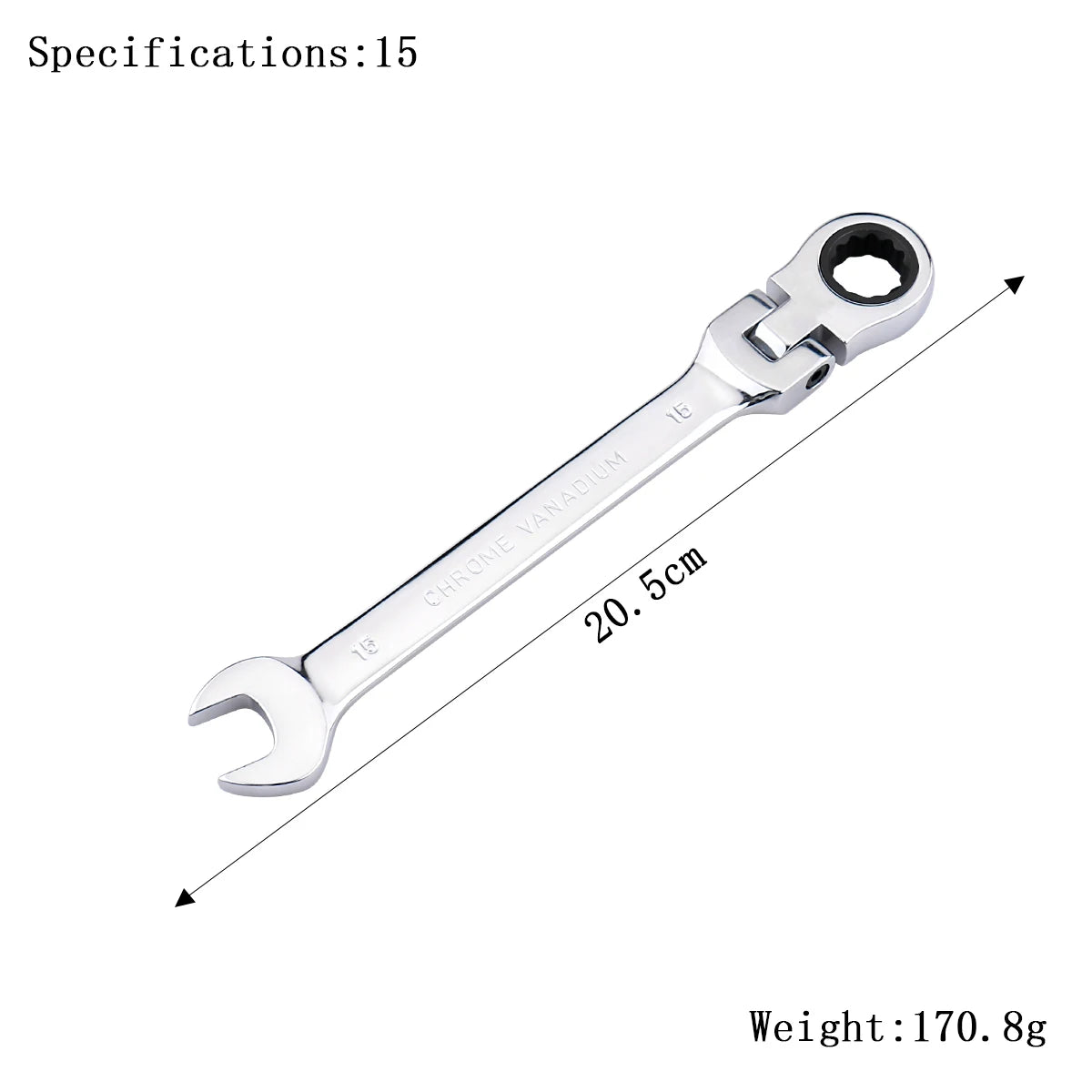 Clé à Cliquet Flexible 72 Dents en Acier Chrome Vanadium – 6 à 27 mm - BLACKBEARD OUTDOOR INDUSTRIES