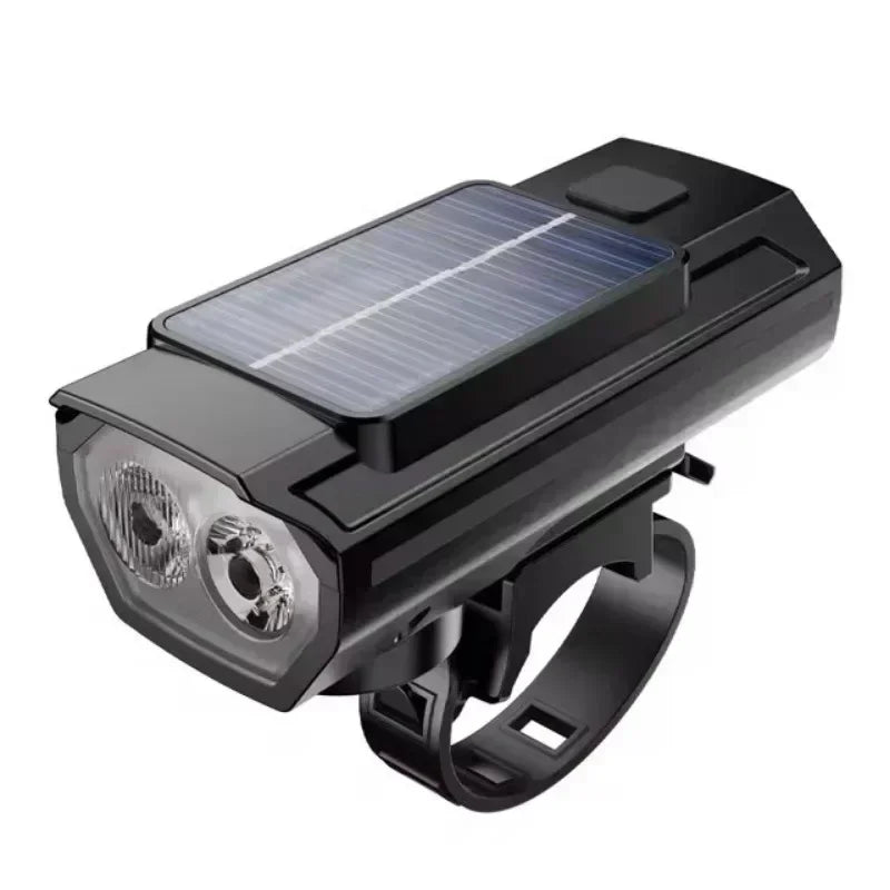 phare avant de vélo solaire a éclairage double faisceau avec avertisseur sonore Ma boutique