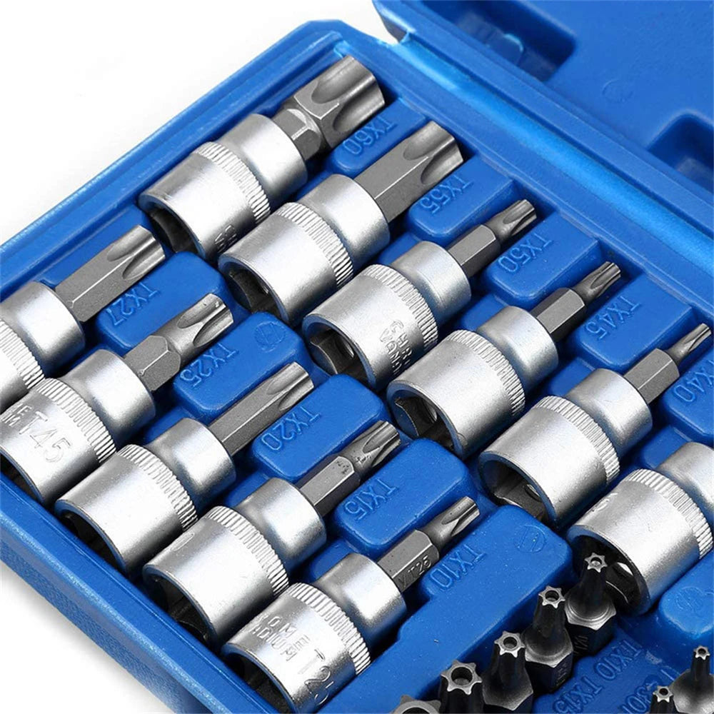 Set de 34 Pièces Douilles Torx Star & Embouts Sécurité – Mâle/Femelle E-Security - BLACKBEARD OUTDOOR INDUSTRIES