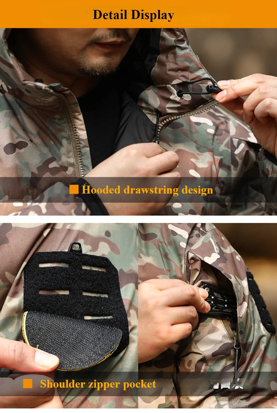 Veste Tactique d'Hiver Homme – Parka Camouflage Chaude, Coupe-Vent et Imperméable avec Capuche, Idéale pour les Activités Extérieures et les Conditions Climatiques Rigoureuses BLACKBEARD OUTDOOR INDUSTRIES