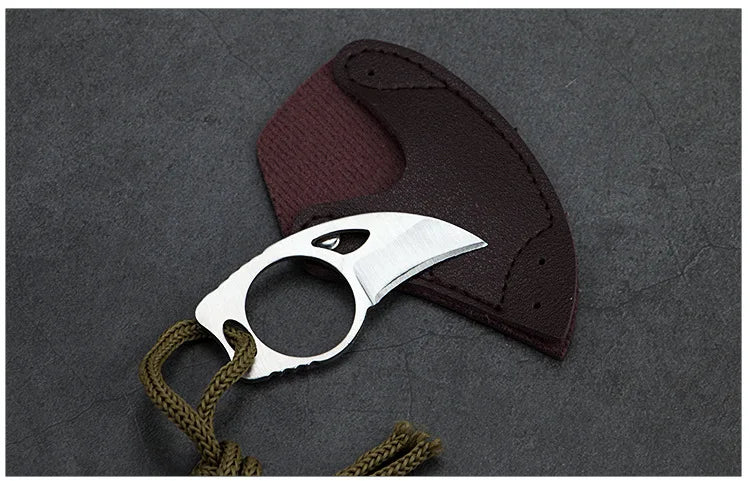 Couteau Pendentif de Self-Défense en Acier Inoxydable - Couteau Fixe Portable pour Outdoor, Survival, et Autodéfense - BLACKBEARD OUTDOOR INDUSTRIES
